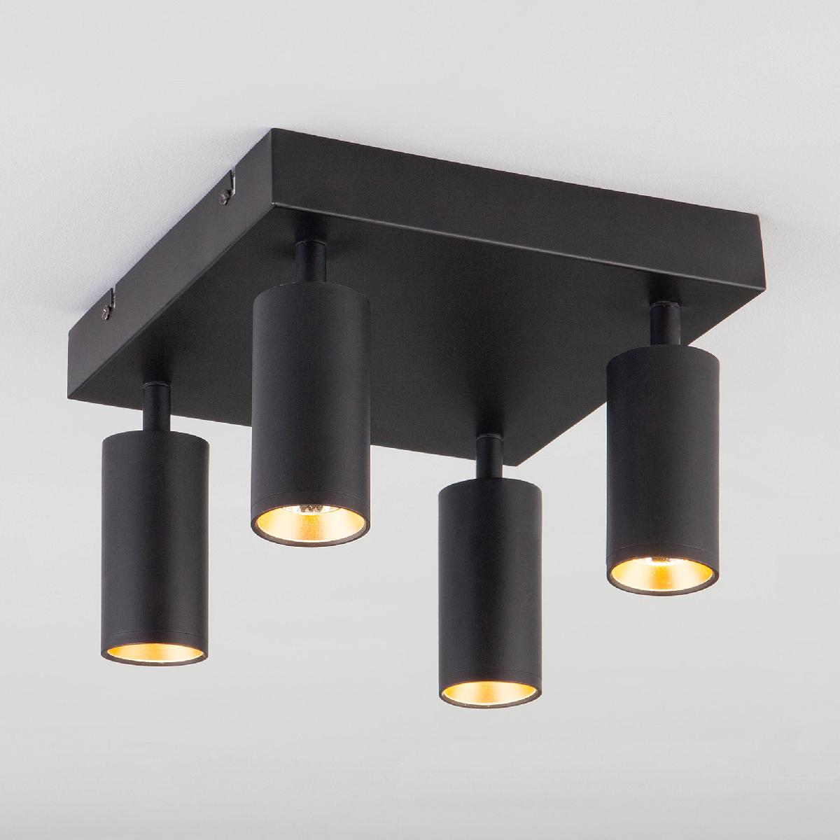 Потолочный светодиодный светильник Eurosvet Fleur 20066/4 черный/золото