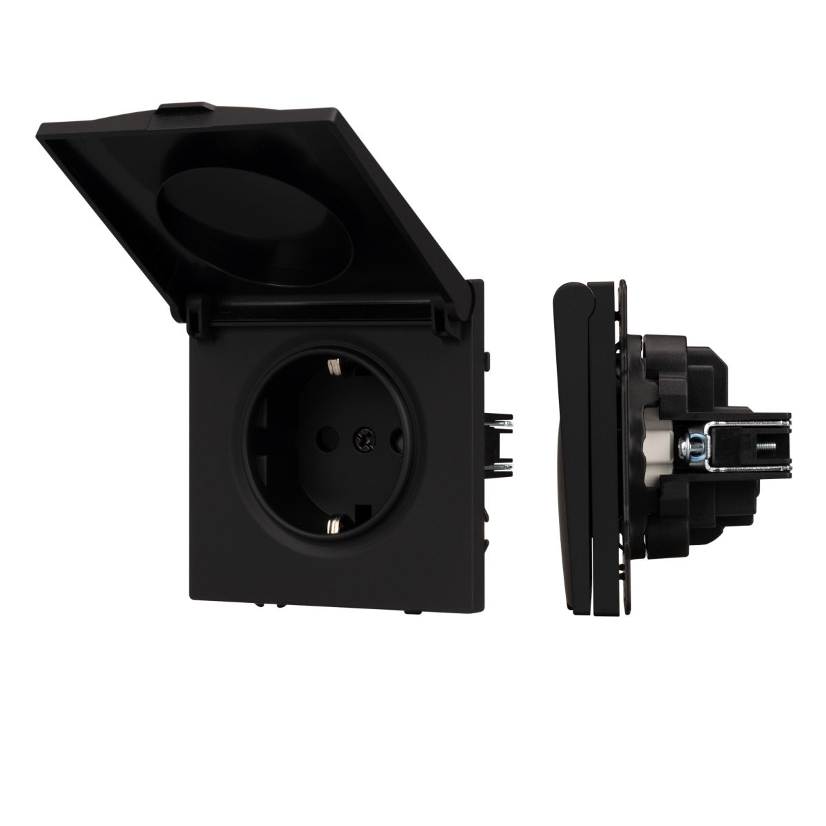 Механизм розетки влагозащищённый Arlight SCT-NOBE-MCP-SFPL-BK (230V, 16A) 054281