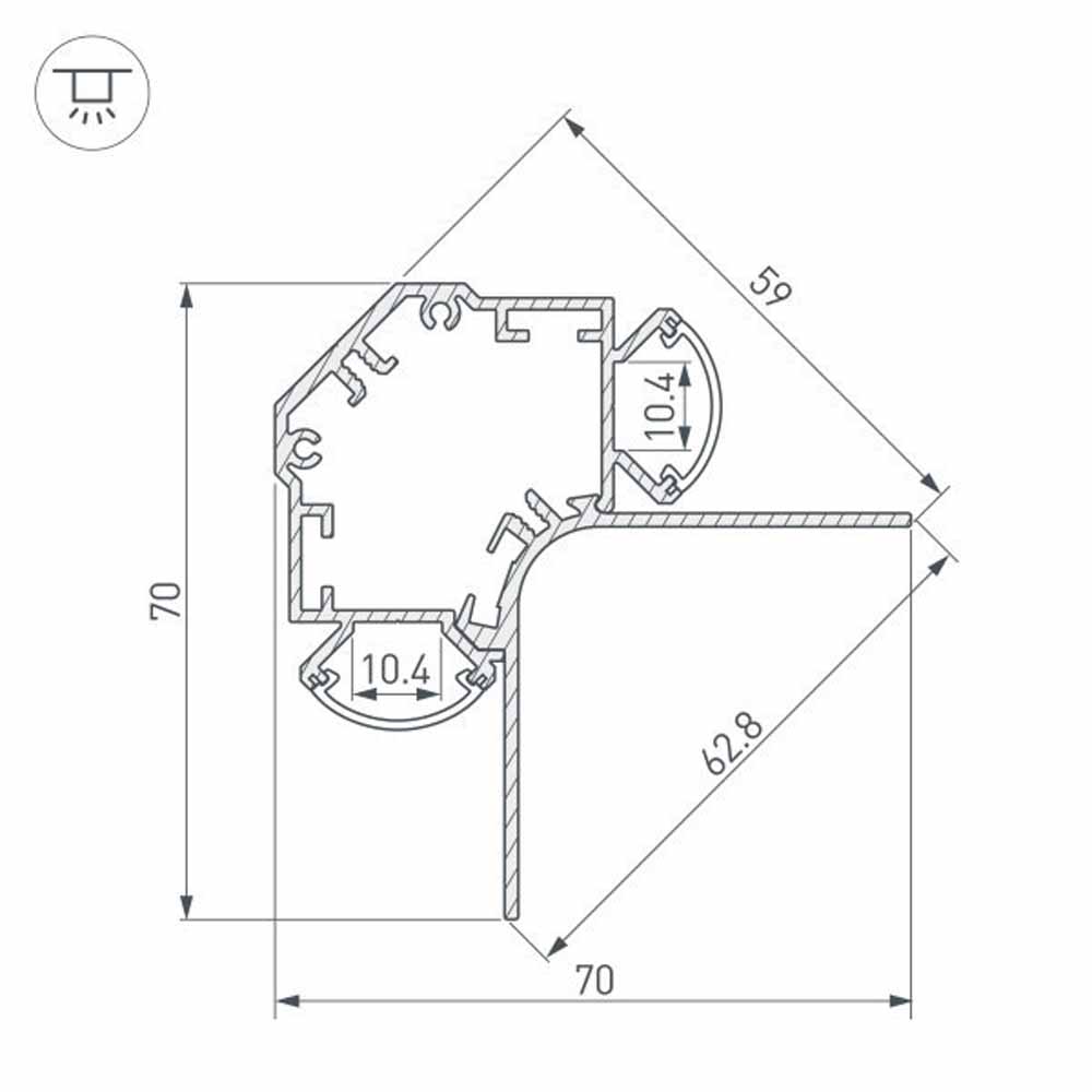 Алюминиевый профиль Arlight ARH-V-Dual-Hid-2000 White 034985