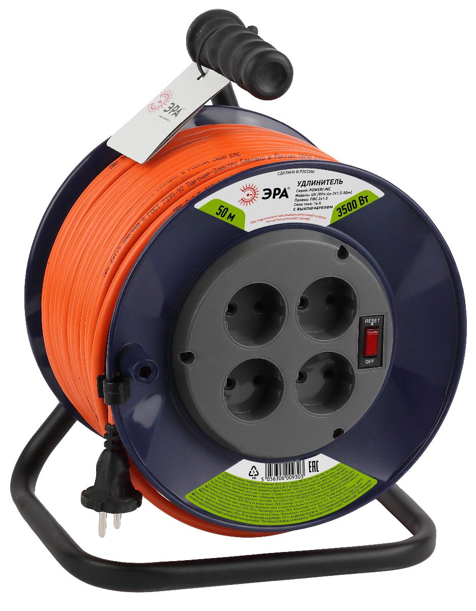 Удлинитель силовой Эра RPx-4s-2x1.5-50m Б0046831