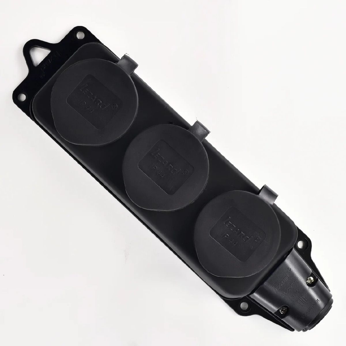 Розетка наружная тройная с заглушками Lezard Каучук 106-0400-0101/101