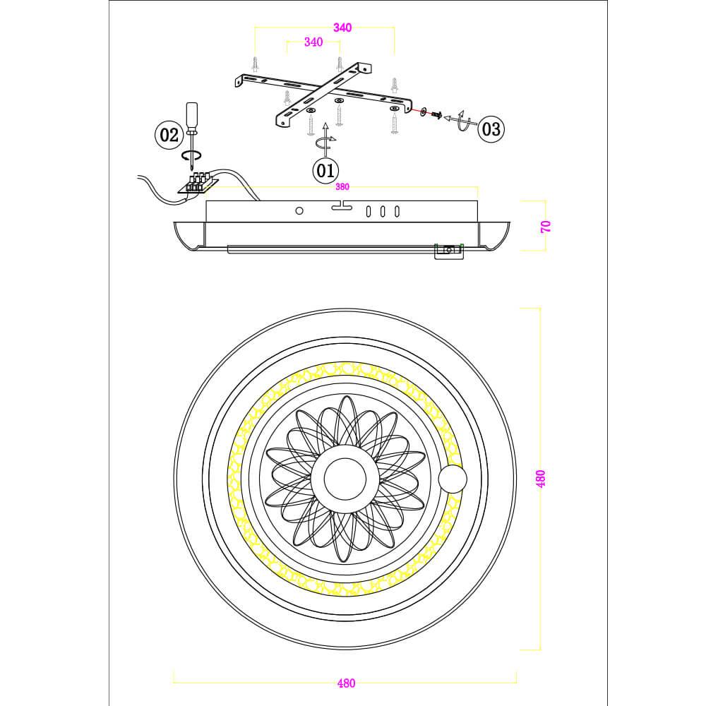 Потолочный светодиодный светильник Seven fires Фондо SF7028/1C-WT-BR