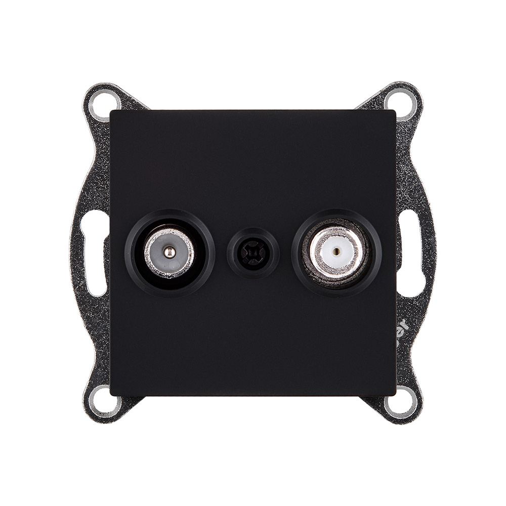 Розетка двойная TV (мама) + спутниковая SAT, черный матовый Kollinger REA-035BM для Aspekt, Eleganz, Reflex