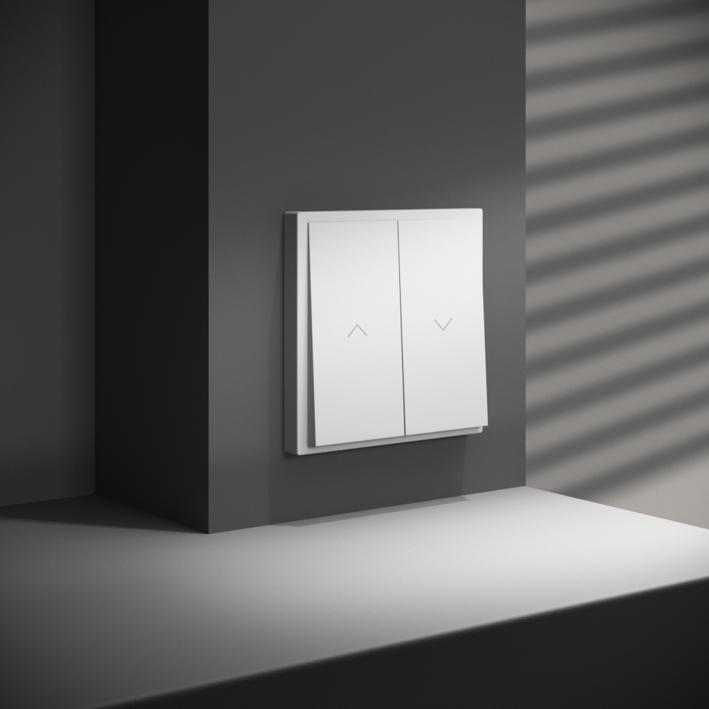 Выключатель встраиваемый Voltum S70 для жалюзи 10А, (белый матовый) VLS020702