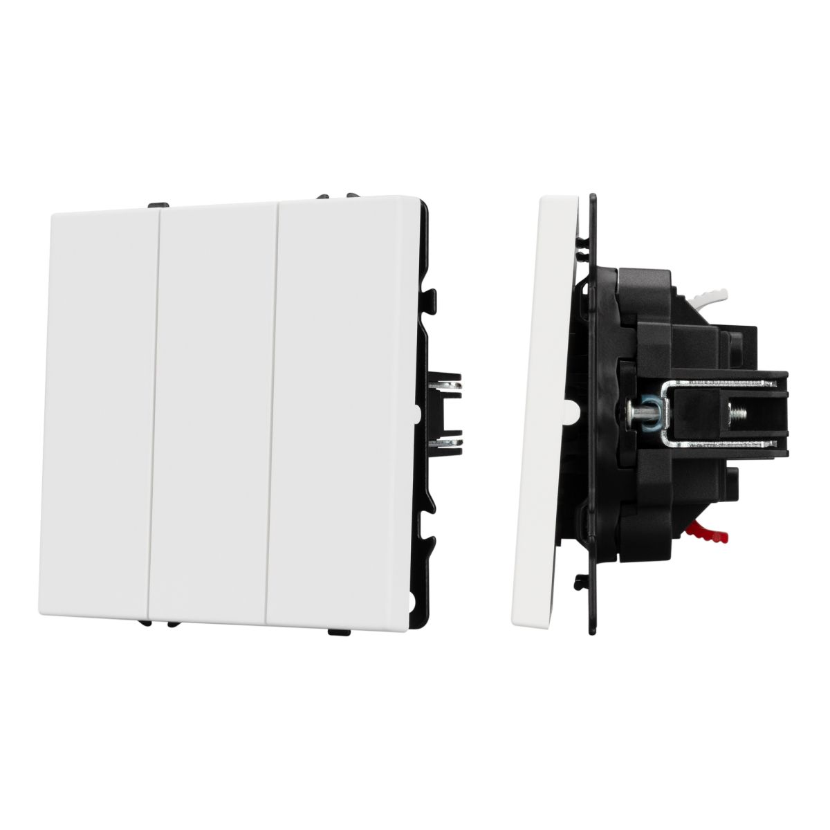 Механизм выключателя трехклавишный непроходной Arlight SWT-NOBE-MK03-SFPL-WH (230V, 10A) (Белый кварц) 061801