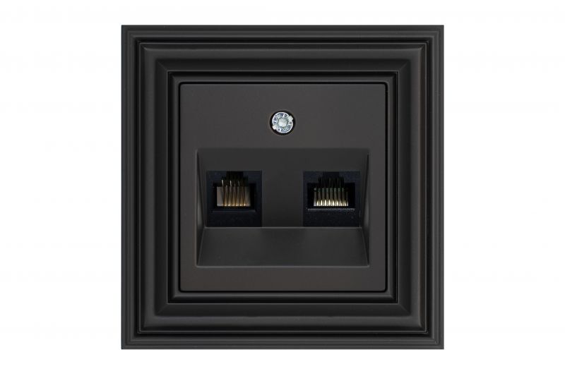 Розетка телефонная и компьютерная (RJ11+RJ45) Liregus Epsilon 29-237