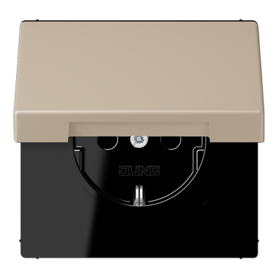 Розетка 2K+З с крышкой Jung LC1520BFKL243