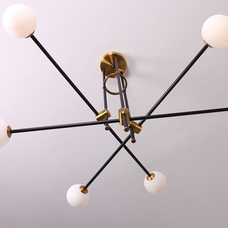 Люстра на штанге Delight Collection Bistro Globe 9389P/6 black/gold