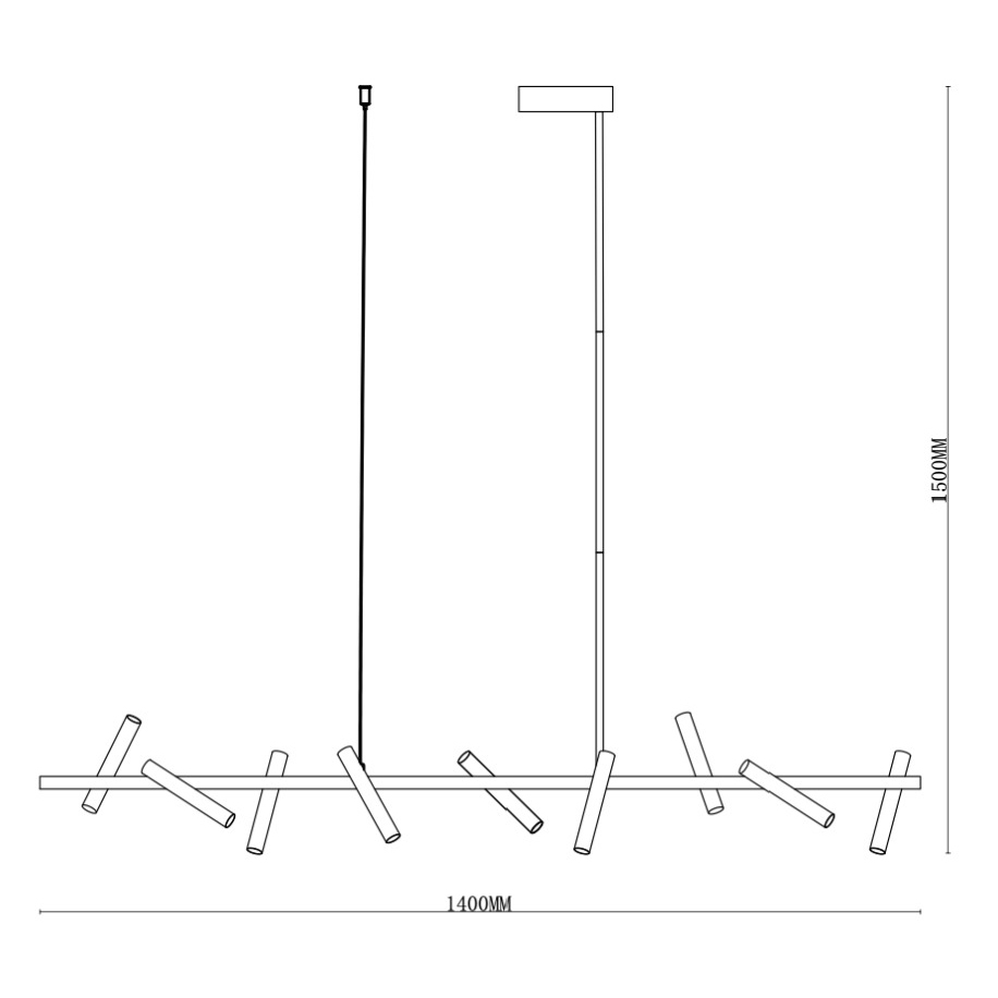 Подвесной светильник хай-тек iLedex Telescope 2688-140 BK
