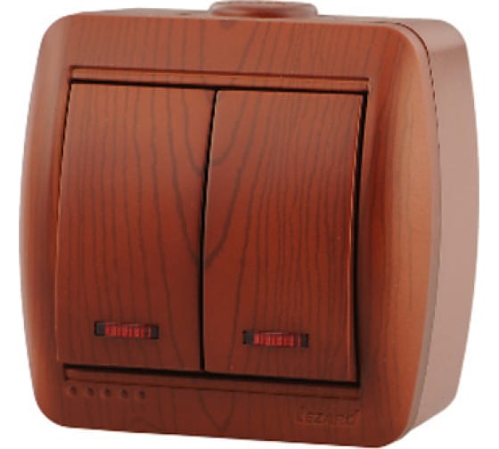 Выключатель проходной двойной Lezard Nata 710-0600-106