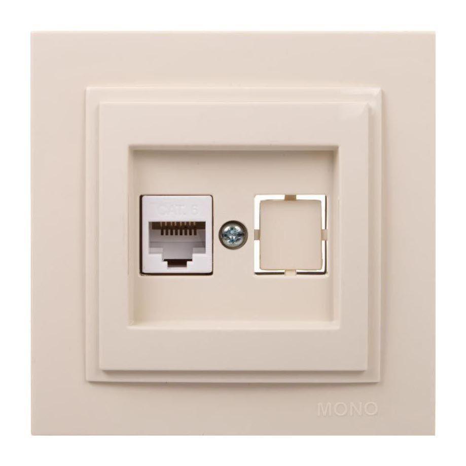 Розетка компьютерная Rj45 Cat6 Mono Electric Despina крем 102-170005-125