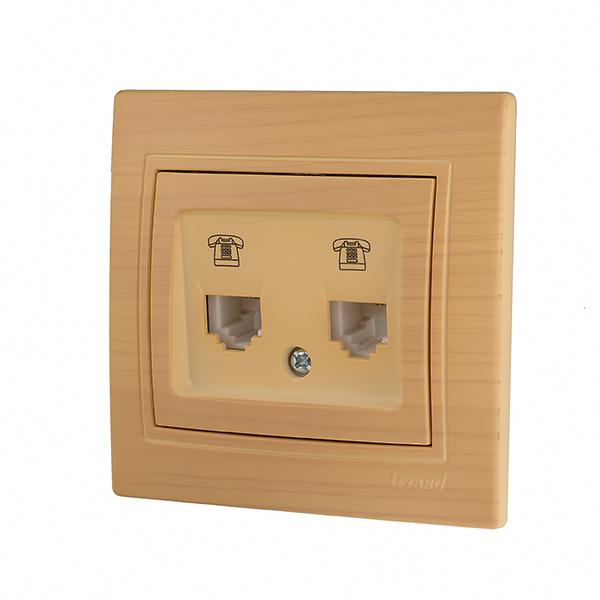 Розетка телефонная двойная евро Lezard Mira 701-4747-138