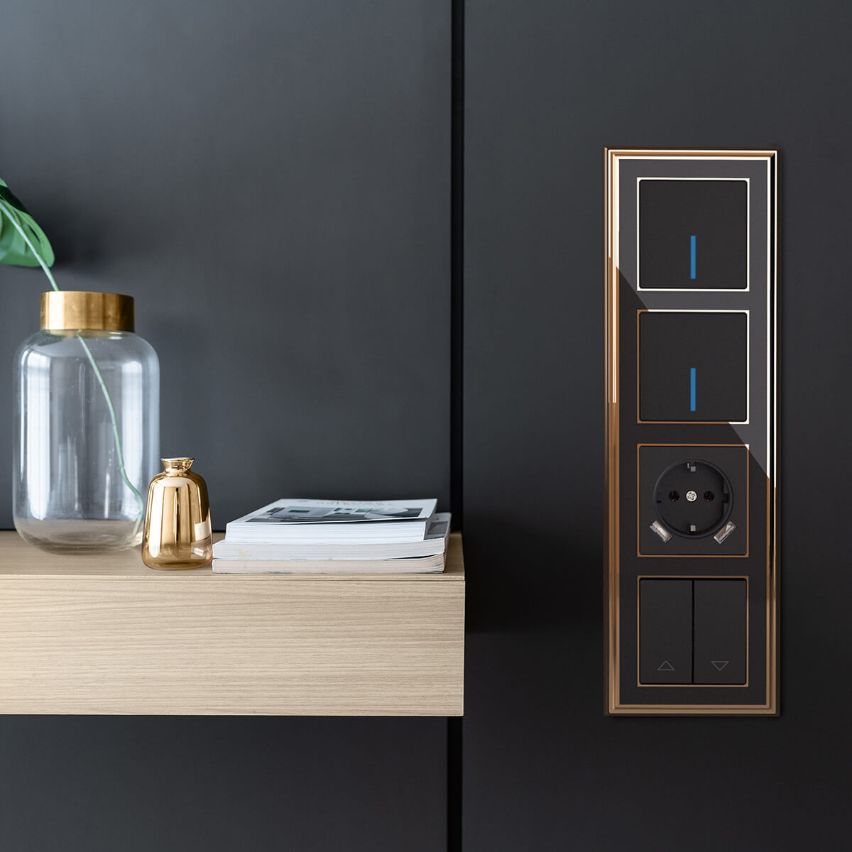 Выключатель одноклавишный с подсветкой Werkel черный матовый W1110108 4690389156656