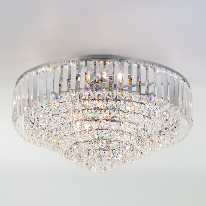 Подвесная люстра Eurosvet 10105/9 хром/прозрачный хрусталь Strotskis