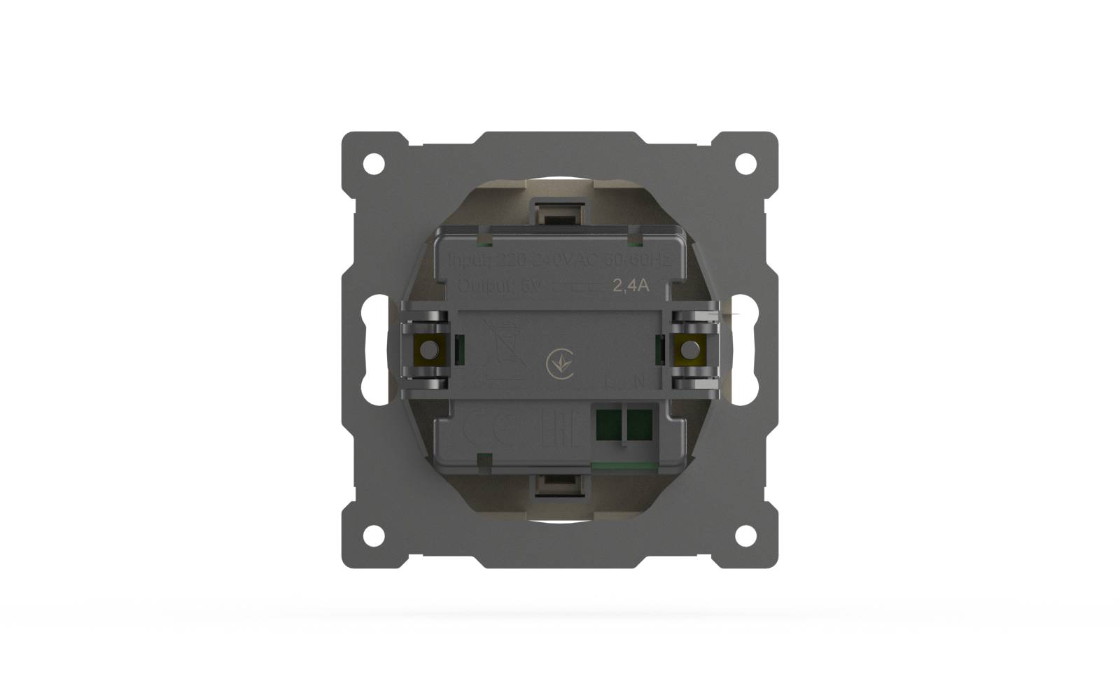 Розетка USB 5V 2,1A 2-я ELBI Zena Vega 609-010300-143