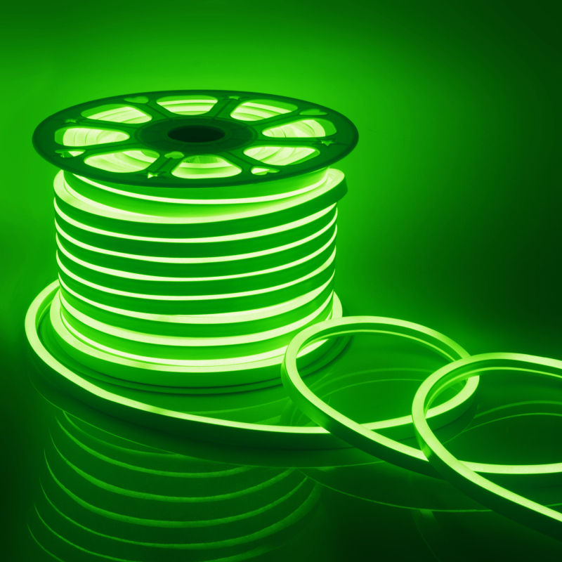 Светодиодный неон Apeyron 220В 8Вт/м smd2835 108д/м IP65 200Лм/м 50м зеленый 10-74