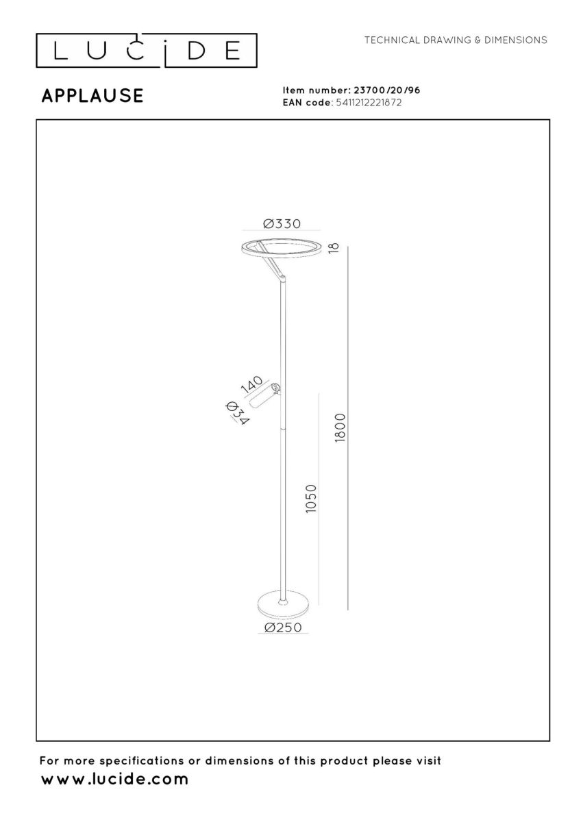 Торшер Lucide Applause 23700/20/96