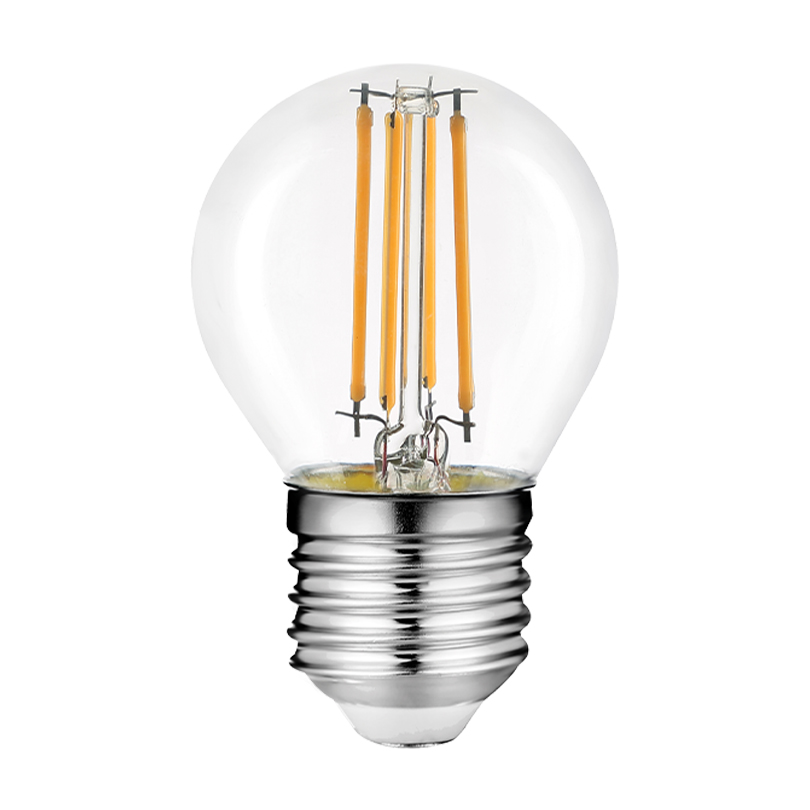 Лампа светодиодная филаментная WOLTA 9Вт 4000K Е27 шар прозрачный WF-G45-9W4KE27