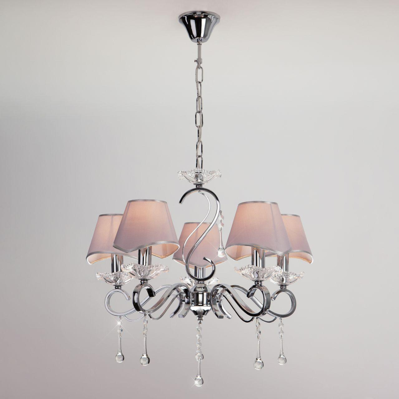 Подвесная люстра Eurosvet Kelly 10085/5 хром/прозрачный хрусталь Strotskis
