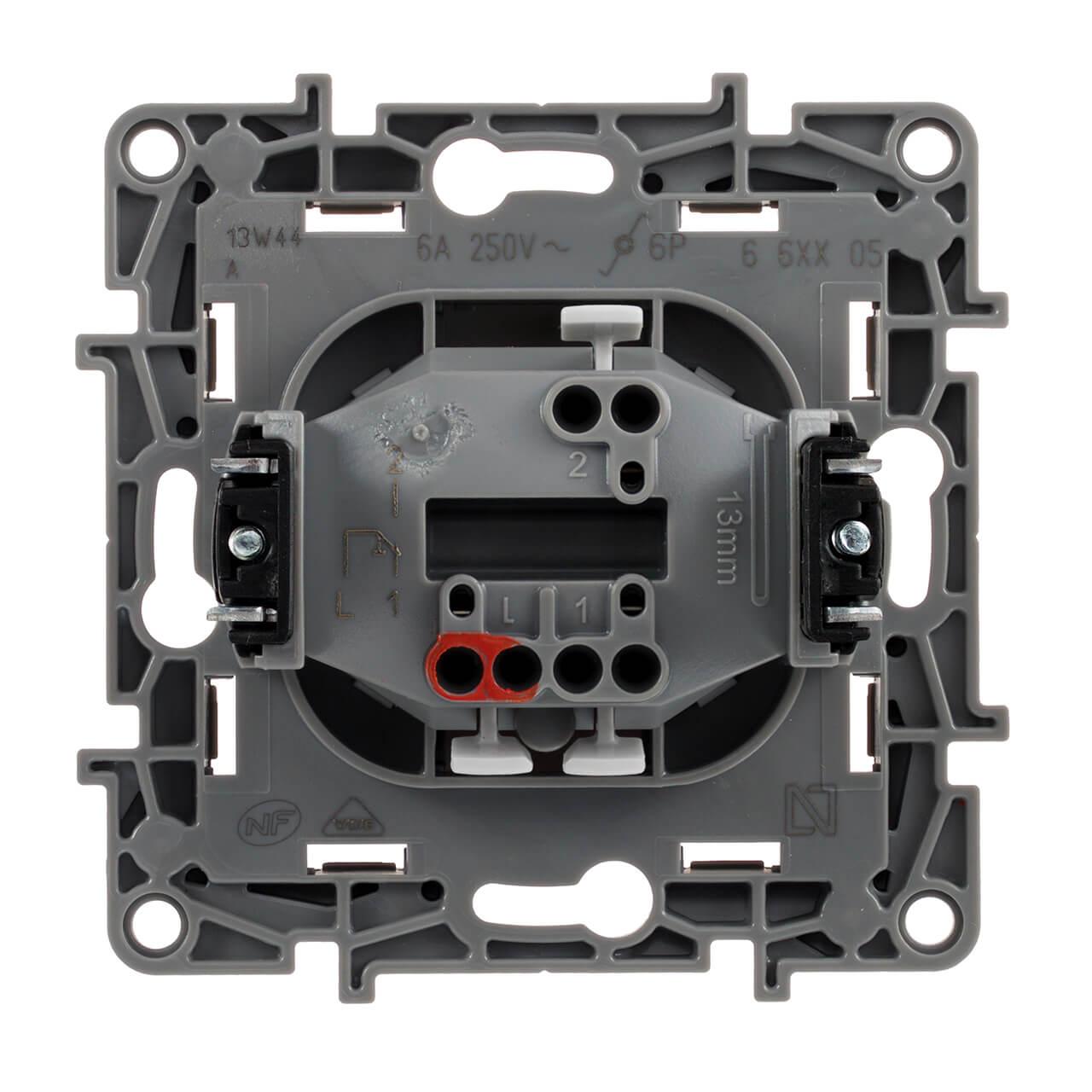 Выключатель кнопочный одноклавишный Legrand Etika 6A 250V антрацит 672614