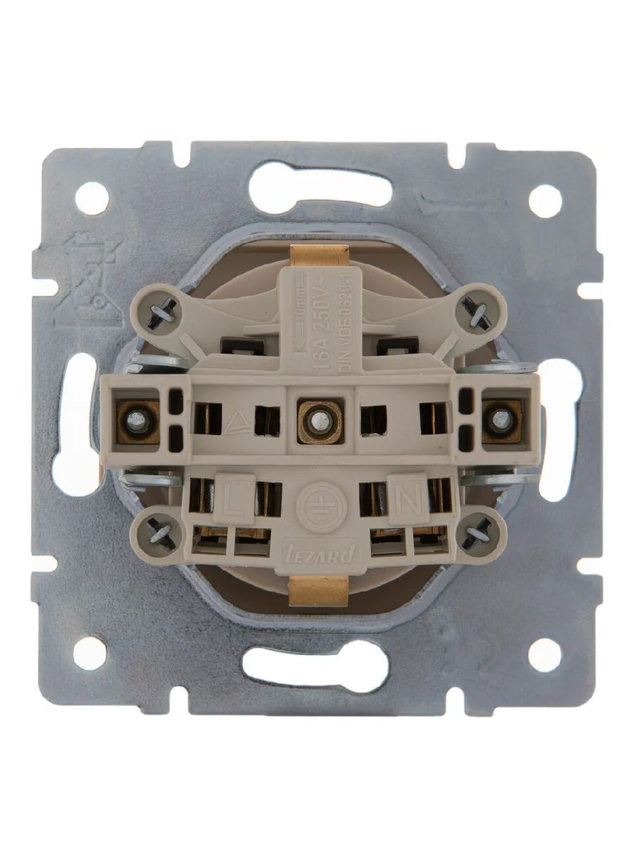 Розетка с/з с крышкой Lezard Karina 707-0388-123B