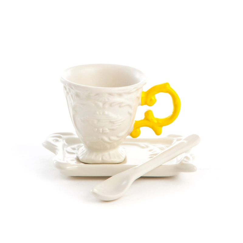 Блюдце с чашкой I-Coffee Yellow Seletti I-Wares 09859 GIA
