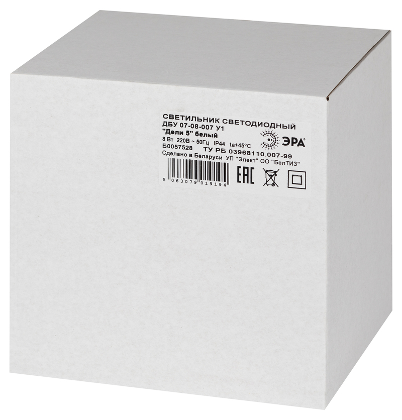 Уличный настенный светильник Эра ДБУ 07-8-007 У1 «Дели 5» белый Б0057528