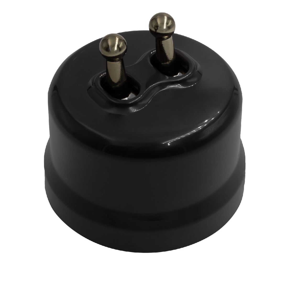 Выключатель двухклавишный тумблерный Bironi Лизетта B1-232-23-B