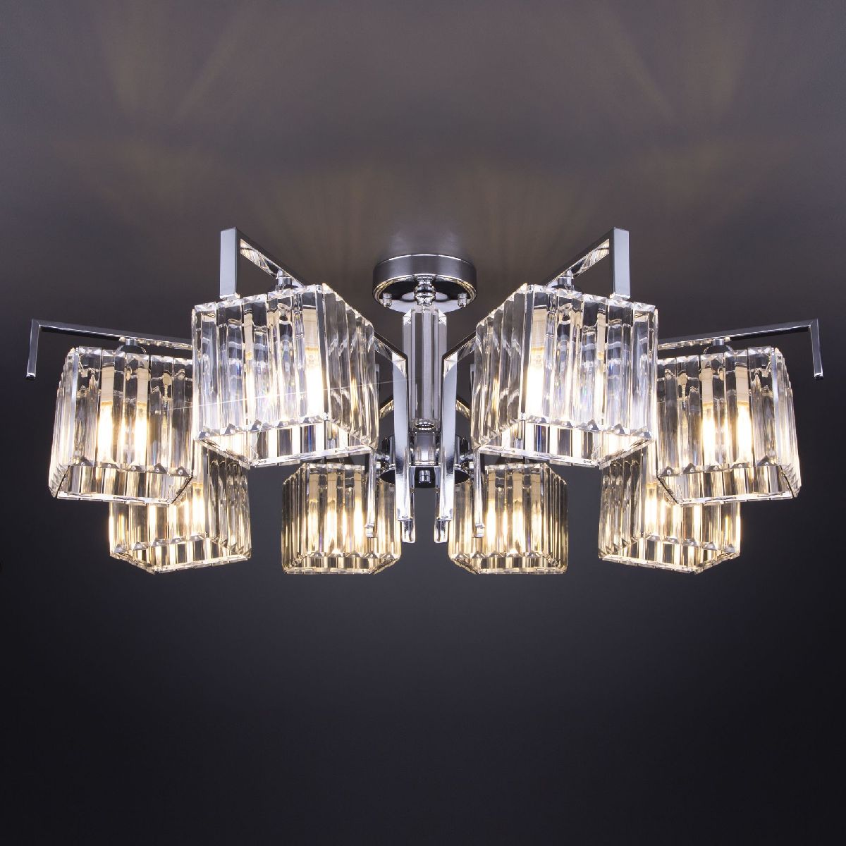 Потолочная люстра Eurosvet April 10126/8 хром/прозрачный хрусталь Strotskis Smart (10117/8) a054451