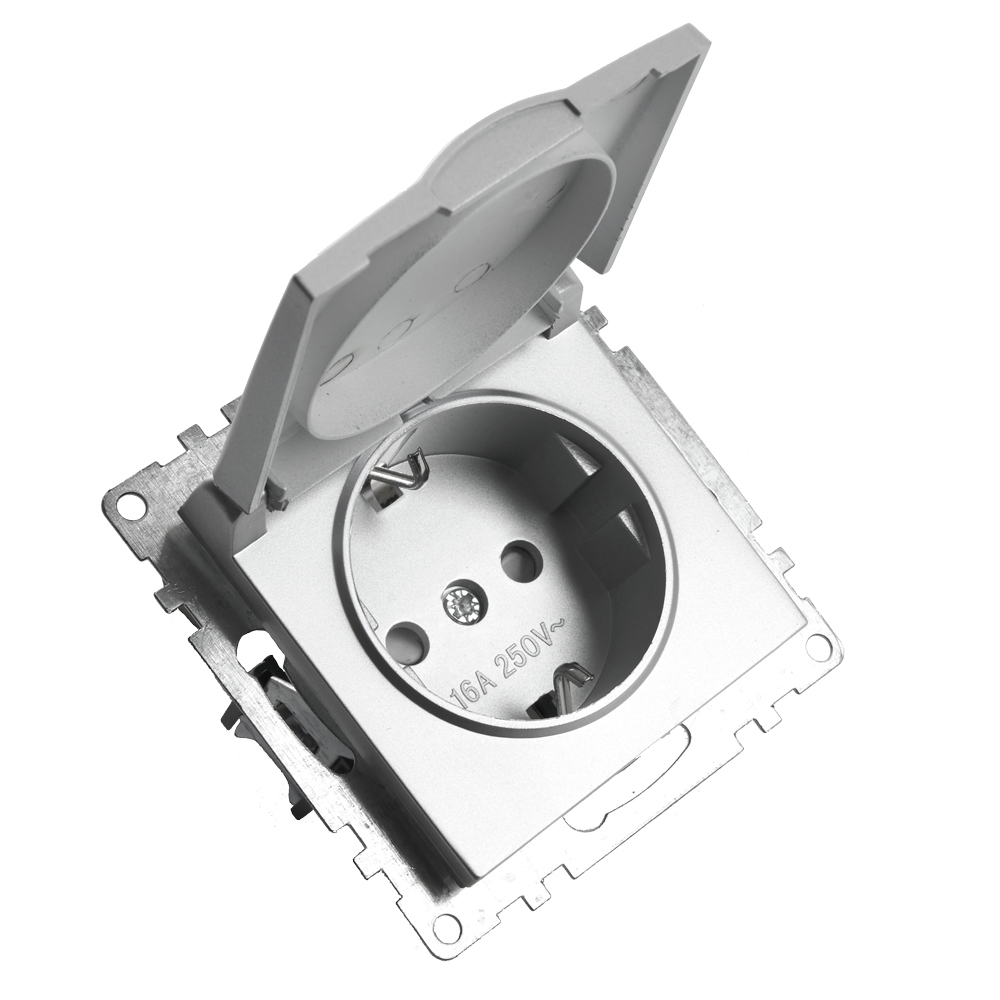 Розетка 1-местная с/з с защитной шторкой Stekker Катрин 39580