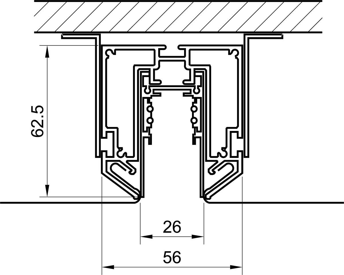 Шинопровод встраиваемый Donolux Space-track System DLT2500InCW