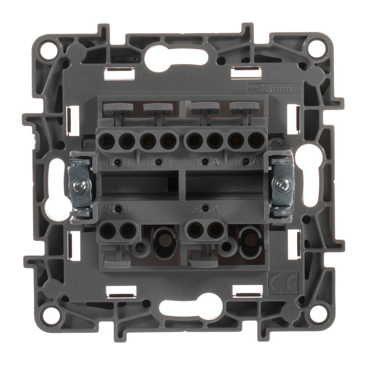 Переключатель двухклавишный Legrand Etika 10A 250V антрацит 672612