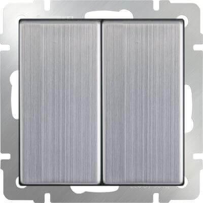 Выключатель Werkel двухклавишный глянцевый никель WL02-SW-2G 4690389045752