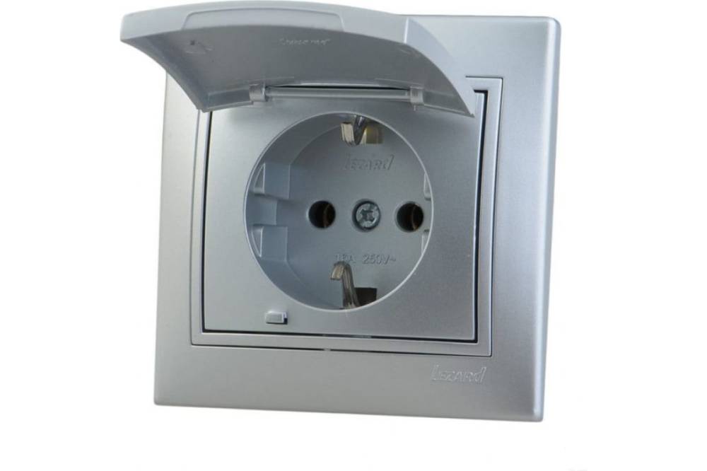 Розетка с/з с крышкой Lezard Mira 701-1010-123B