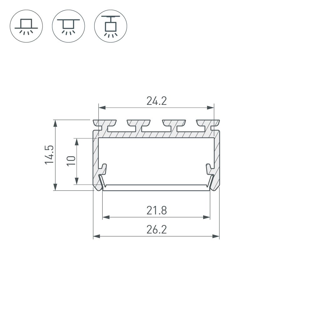 Алюминиевый профиль Arlight PLS-LOCK-H15-3000 ANOD 044843