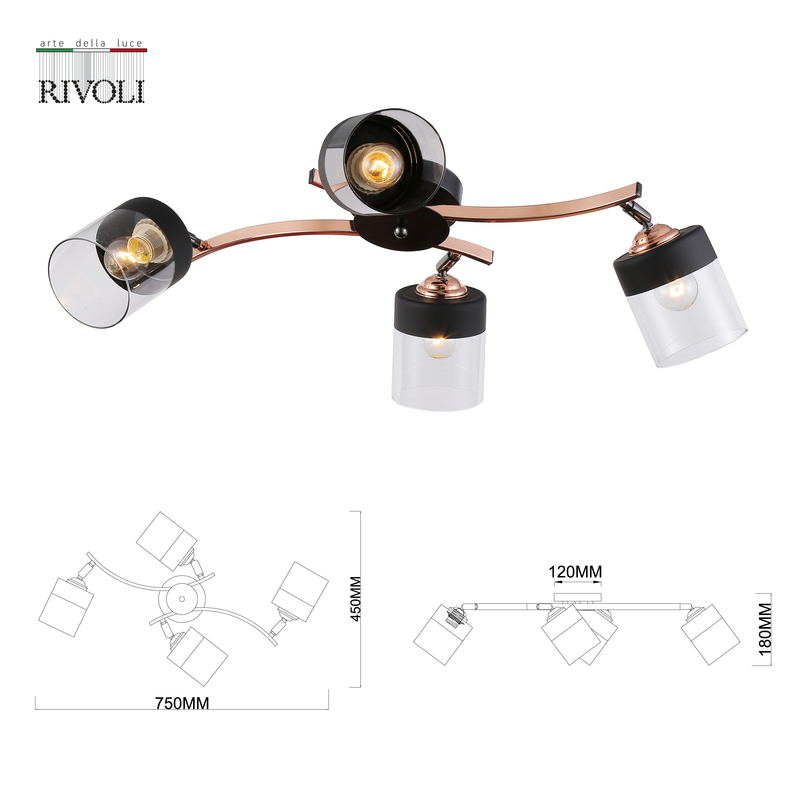 Потолочная люстра Rivoli Diana 9116-304 Б0053430