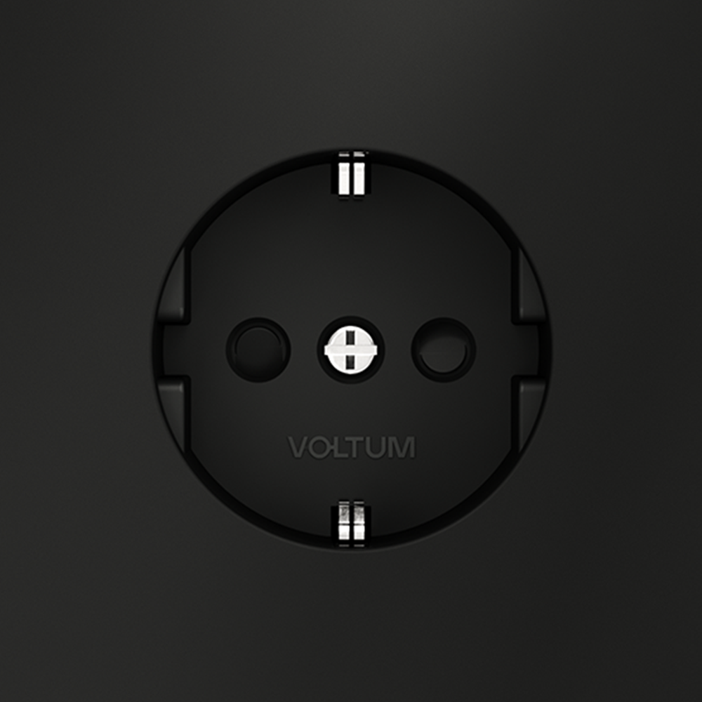 Розетка со шторками Voltum S70 VLS040208 (черный матовый)