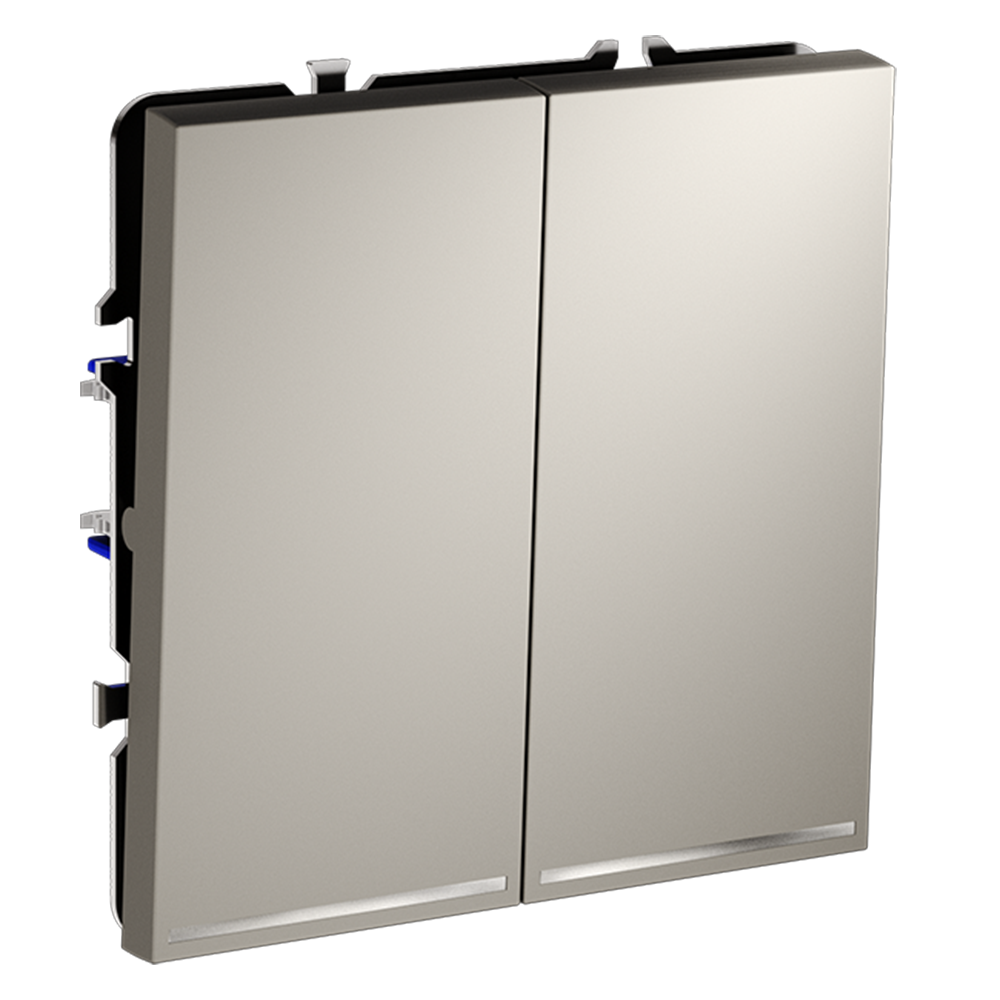 Проходной переключатель двухклавишный с подсветкой Voltum S70 VLS020403 (кашемир)