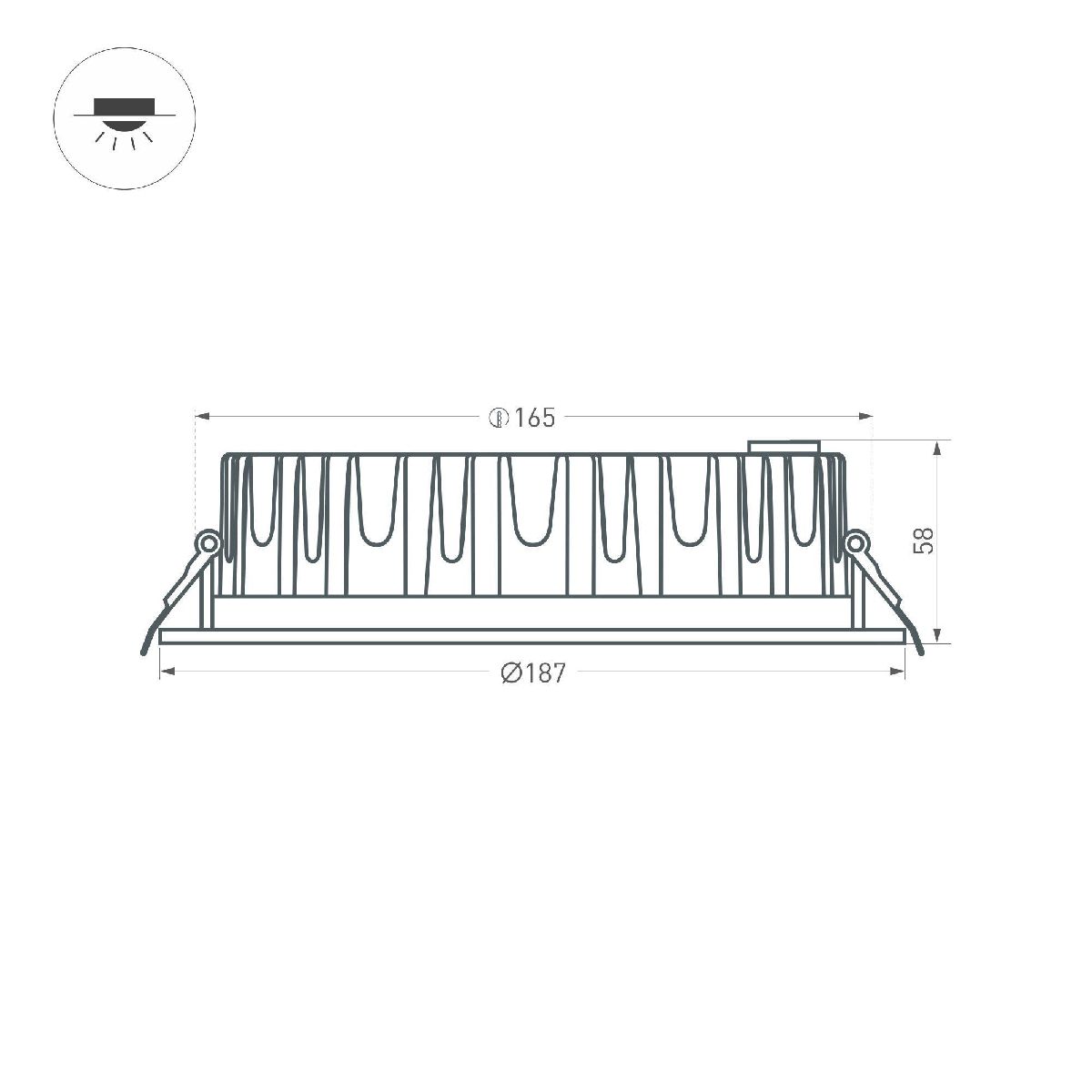 Встраиваемый светильник Arlight MS-MIST-BUILT-R187-21W Warm3000 (WH, 110 deg, 230V) 041612