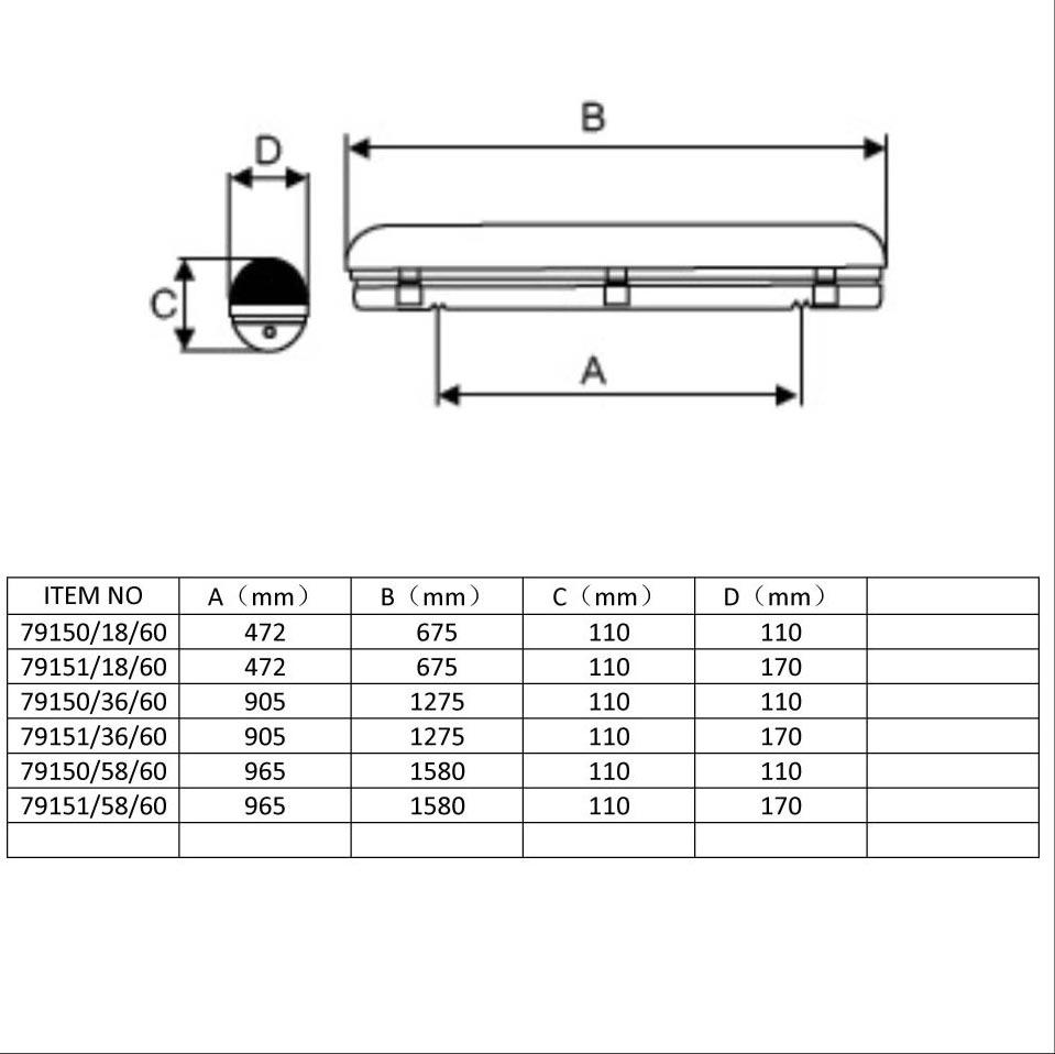 Потолочный светильник Lucide Linea Aqua 79151/58/60