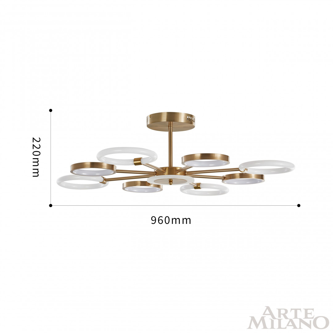 Потолочная led люстра Arte Milano Neapolis 277240/8 GD