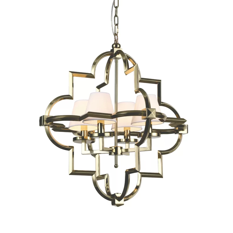 Подвесная люстра Delight Collection Mandeville KM0728P-4M brass/white