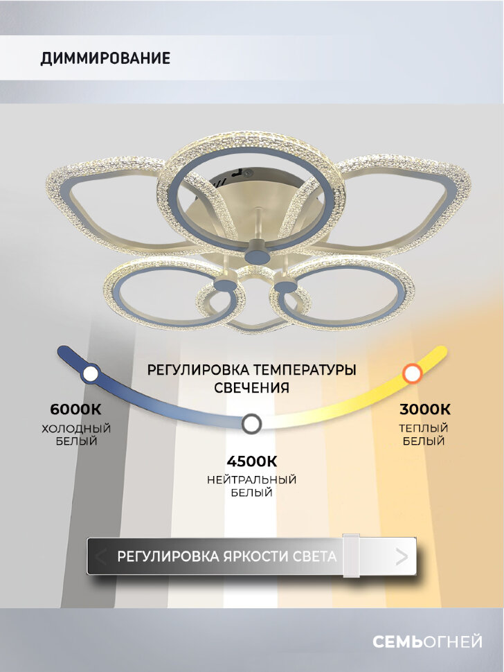 Потолочная люстра Seven Fires Meri SF7102/6C-WT