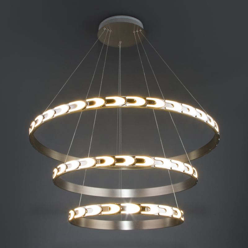 Подвесной светодиодный светильник Eurosvet Chain 90163/3 сатин-никель