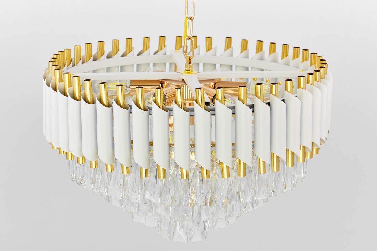 Подвесная люстра Lumina Deco Funneli LDP 6003-500 WT+F.GD