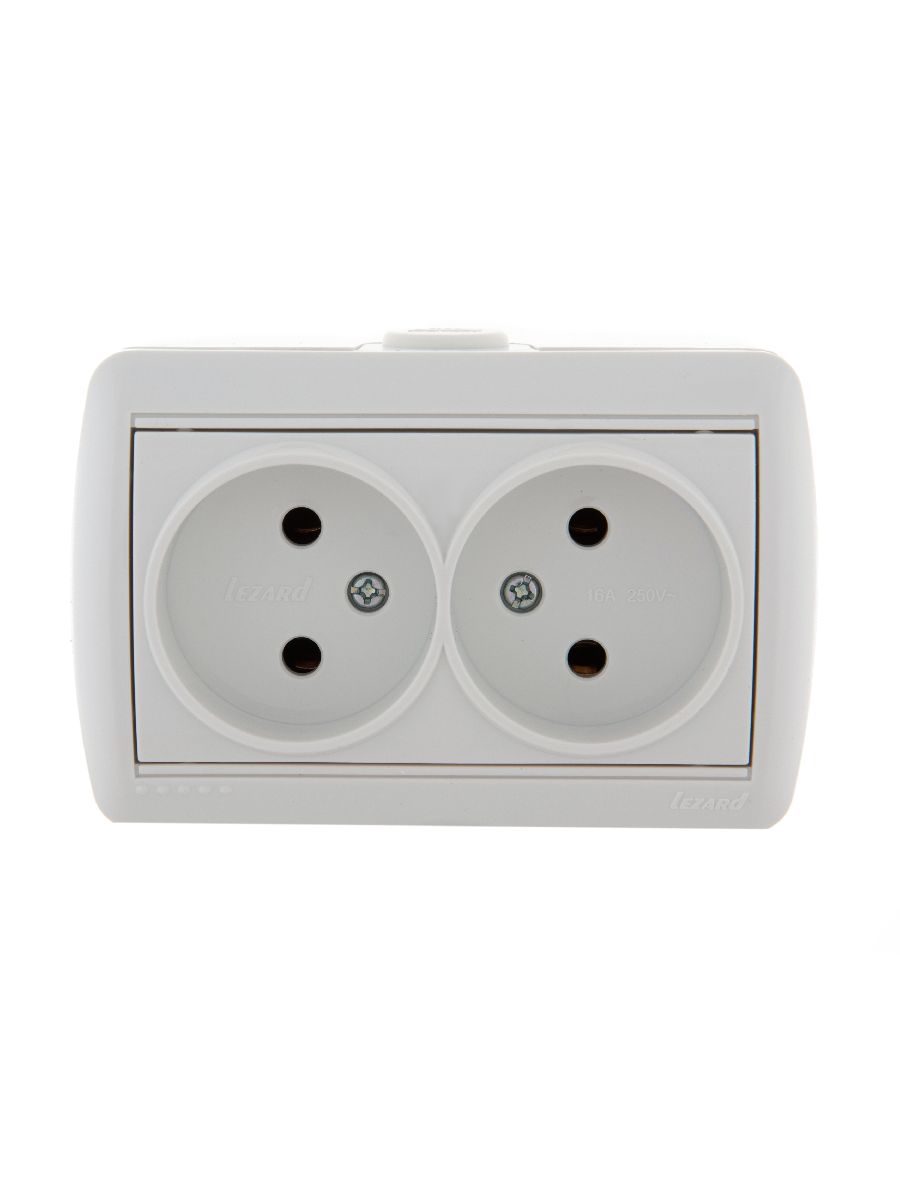 Розетка двойная б/з Lezard Nata 710-0200-128