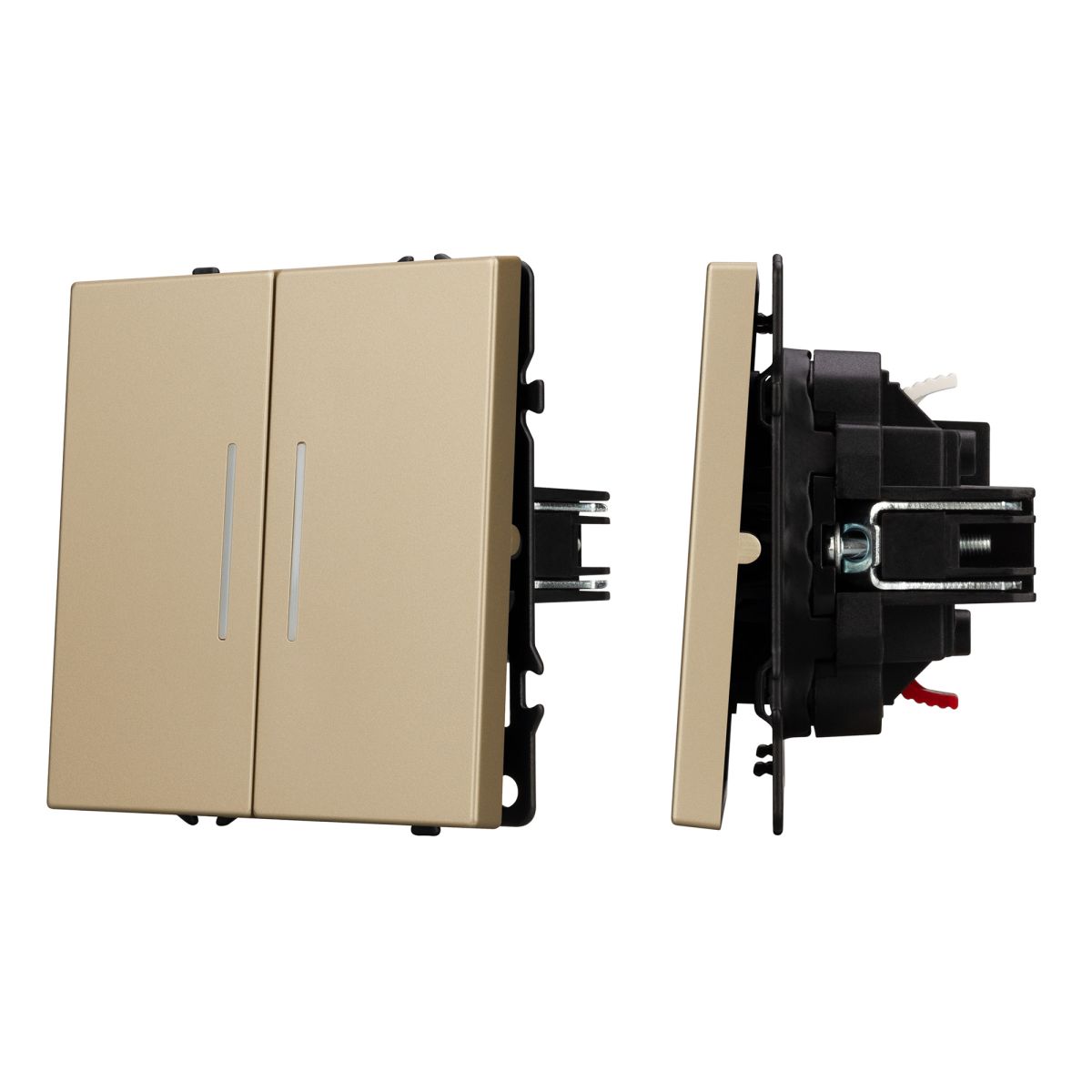 Выключатель 2 кл подсветка софт-тач золотой песок Arlight SWT-MK02-SFPL-L-GD (250V, 10A) 054265(1)