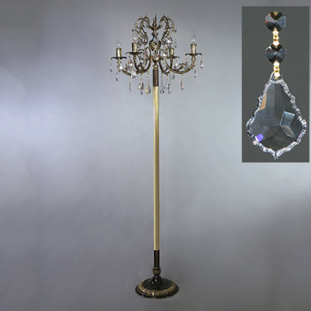 Торшер AMBIENTE 8888F/4 PB Leaf crystal