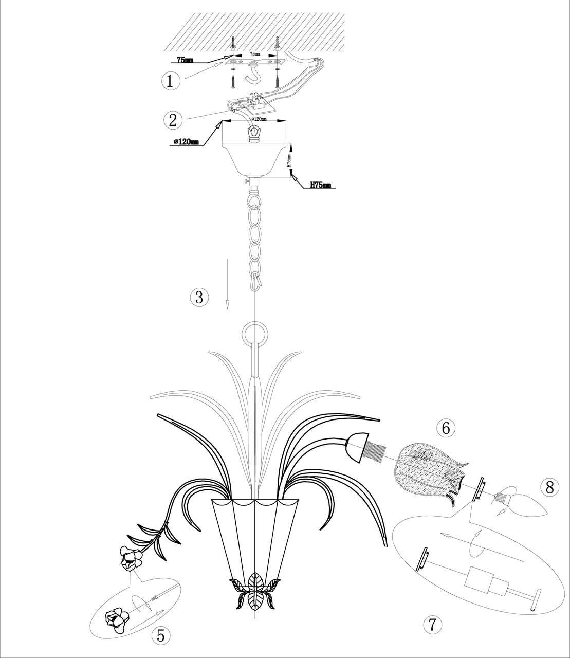 Подвесная люстра Odeon Light Merida 2652/6