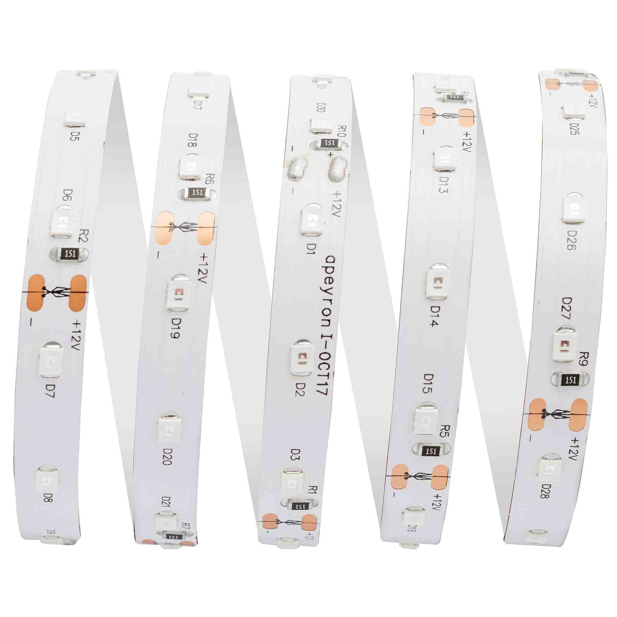 Светодиодная лента Apeyron 12В СТ 4,8Вт/м smd3528, 60д/м IP20 5м красная 00-35